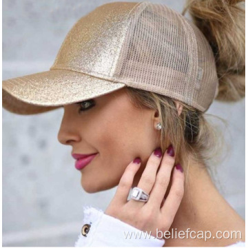 women baseball trucker hat custom ponytail hat